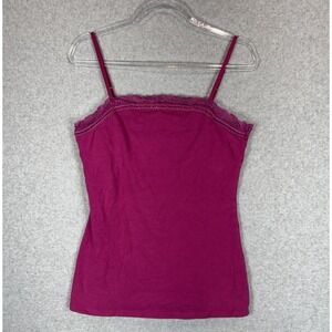 Express Tank Top Womens Large Purple Lace Trim Camisole Adjustable Straps Casual